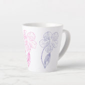 Botanische bloemendrie Latte-mok Latte Mok (Rechterhoek)