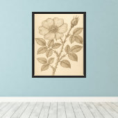botanische bloemengravure canvas afdruk (Insitu (Houten vloer))