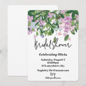 Botanische Bloemengroen Bruids Douche Uitnodiging (Voorkant / Achterkant)