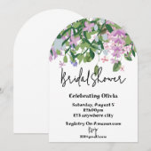 Botanische Bloemengroen Bruids Douche Uitnodiging (Voorkant / Achterkant)