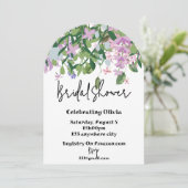 Botanische Bloemengroen Bruids Douche Uitnodiging (Staand voorkant)