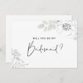 Botanische bloemenillustratie bruidsmeisje kaart (Voorkant / Achterkant)