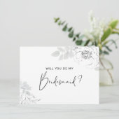 Botanische bloemenillustratie bruidsmeisje kaart (Staand voorkant)