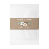 Botanische bloemenkalligrafie Kraft bruiloft Uitnodigingen Wikkel (Voorkant Voorbeeld)