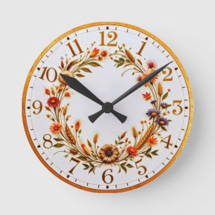 botanische bloemenklok ronde klok