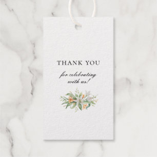 Botanische Bloemenlelie Dank u voor uw plezier Cadeaulabels