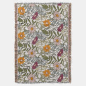 Botanische bloemenprint all-season werpdeken deken (Voorkant Verticaal)