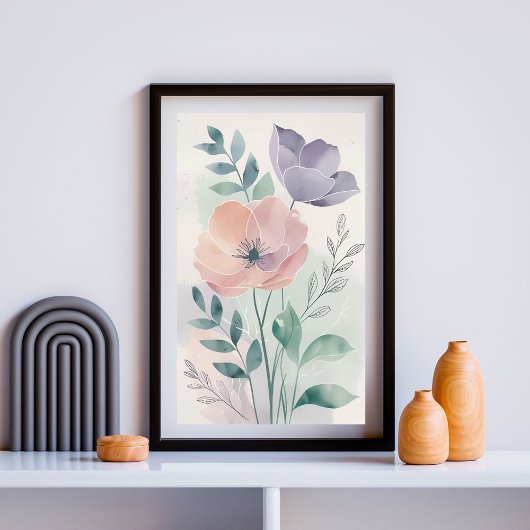 Botanische bloemenprint poster