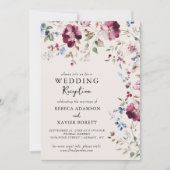 Botanische bloementuin Delicate bruiloft receptie Kaart (Voorkant)