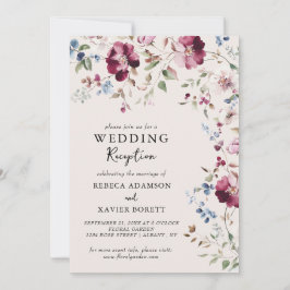 Botanische bloementuin Delicate bruiloft receptie Kaart