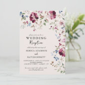 Botanische bloementuin Delicate bruiloft receptie Kaart (Staand voorkant)