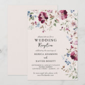 Botanische bloementuin Delicate bruiloft receptie Kaart (Voorkant / Achterkant)