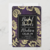 Botanische bloementuin roze goud paarse bruiloft kaart (Voorkant)