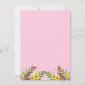 Botanische Bloementuin Roze Save-the-Date Kaart (Achterkant)