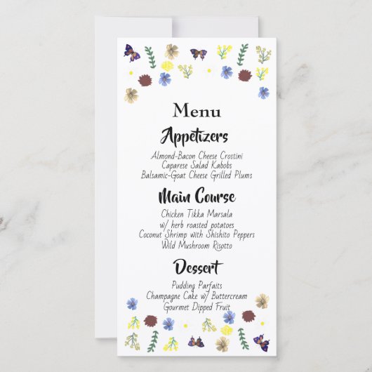 Botanische Bloementuin White Wedding Menu (Voorkant)