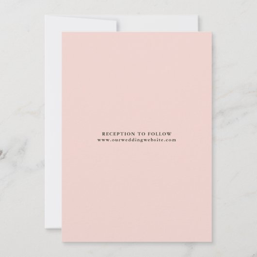 Botanische bloementuin zeshoekige bruiloft blush kaart (Achterkant)