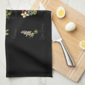 botanische bloementuinkaart theedoek (Quarter Fold)