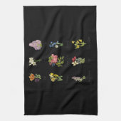 botanische bloementuinkaart theedoek (Verticaal)