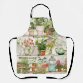 Botanische Bloemenvaas Tuin Planten Waterverf Schort (Voorkant)