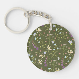 Botanische Bloemenveer Bloemen Acryl Sleutelhanger