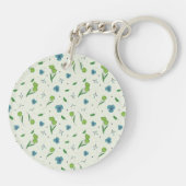 Botanische Bloemenveer Bloemen Acryl Sleutelhanger (Achterkant)