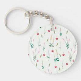 Botanische Bloemenveer Bloemen Acryl Sleutelhanger