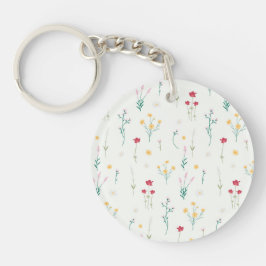 Botanische Bloemenveer Bloemen Acryl Sleutelhanger
