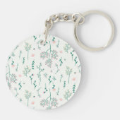 Botanische Bloemenveer Bloemen Acryl Sleutelhanger (Achterkant)