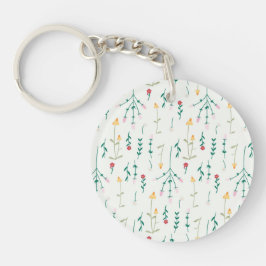 Botanische Bloemenveer Bloemen Acryl Sleutelhanger