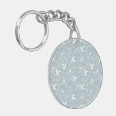 Botanische Bloemenveer Bloemen Acryl Sleutelhanger (Voorkant Links)