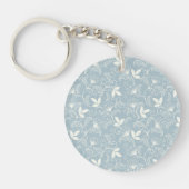 Botanische Bloemenveer Bloemen Acryl Sleutelhanger (Voorkant)