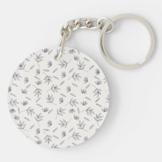 Botanische Bloemenveer Bloemen Acryl Sleutelhanger (Achterkant)