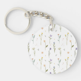 Botanische Bloemenveer Bloemen Acryl Sleutelhanger