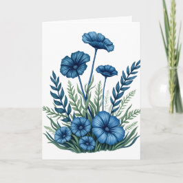 Botanische bloemenvouwkaart voor felicitaties kaart