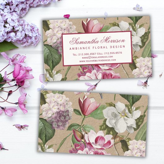  botanische bloemenwinkel elegantie visitekaartje