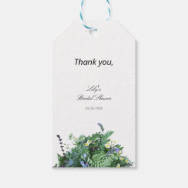 Botanische bloemige bedankkaartjes cadeaulabel