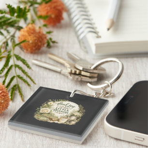 Botanische Bloemige Cottagecore Inspirerende Vormg Sleutelhanger