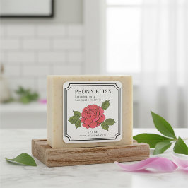 Botanische bloemige handgemaakte zeep sticker