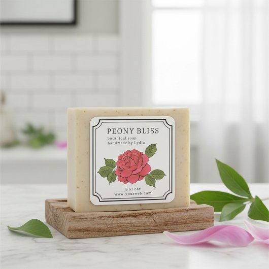 Botanische bloemige handgemaakte zeep sticker
