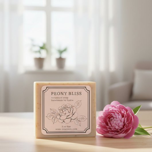 Botanische bloemige handgemaakte zeep sticker