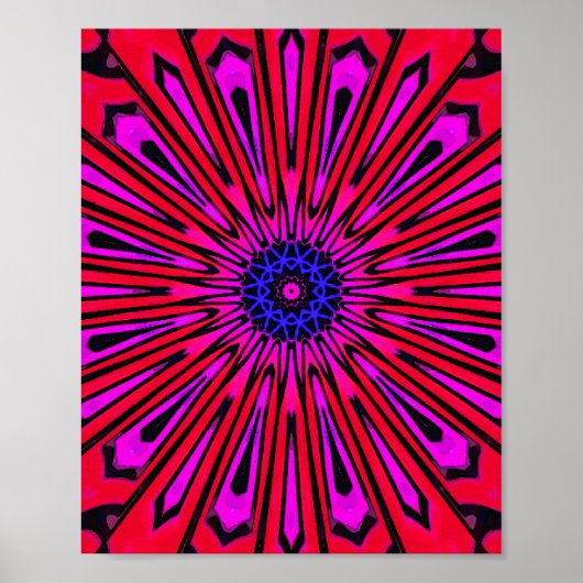 Botanische Bloemige Mandala Poster (Voorkant)