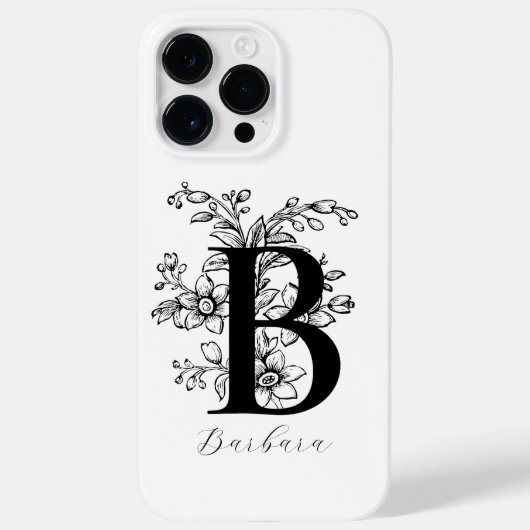 Botanische bloemige monogram letter B naam    Case-Mate iPhone Case (Achterkant)