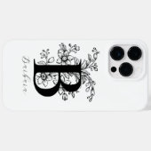 Botanische bloemige monogram letter B naam    Case-Mate iPhone Case (Achterkant (horizontaal))