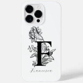 Botanische bloemige monogram letter F naam Case-Mate iPhone 14 Pro Max Hoesje