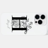 Botanische bloemige monogram letter H naam Case-Mate iPhone Case (Achterkant (horizontaal))