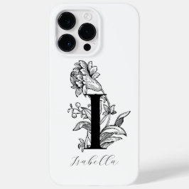 Botanische bloemige monogram letter I naam Case-Mate iPhone 14 Pro Max Hoesje