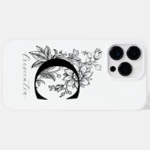 Botanische bloemige monogramletter C naam Case-Mate iPhone Case (Achterkant (horizontaal))