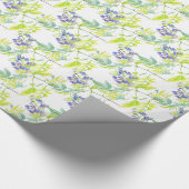 Botanische bloemige paarse waterverf art wrap cadeaupapier (Hoek)