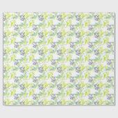 Botanische bloemige paarse waterverf art wrap cadeaupapier (Vlak)