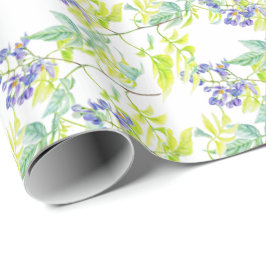 Botanische bloemige paarse waterverf art wrap cadeaupapier